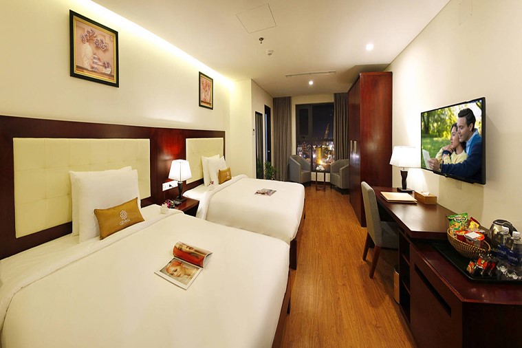 Phòng Deluxe Twin  Room with River  & Ocean View 