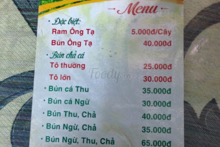 Bún Chả cá Ông Tạ - Đà Nẵng