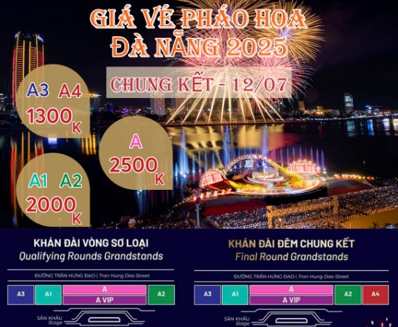Vé pháo hoa Đà Nẵng 2025 - A3-A4 (Chung kết)