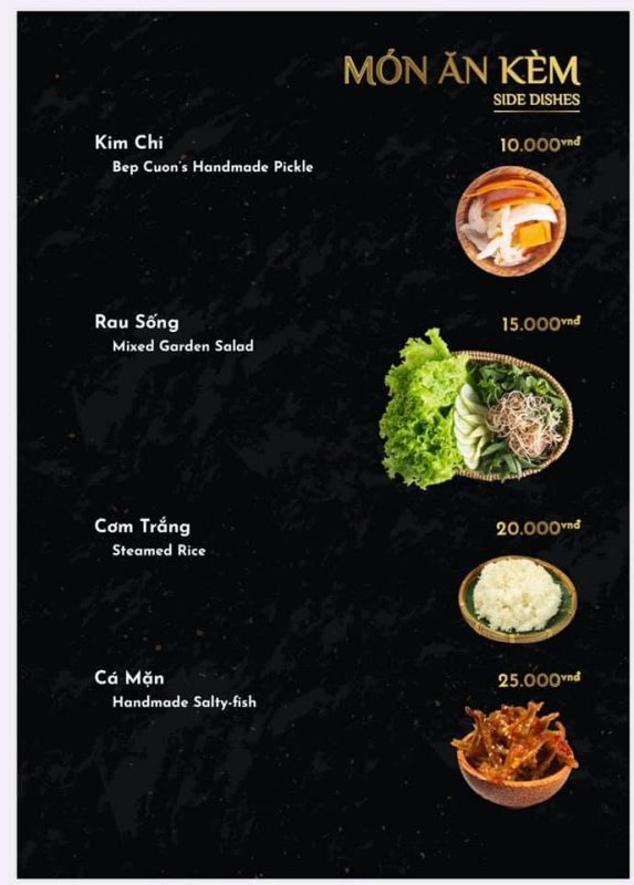 Menu bếp cuốn Đà Nẵng