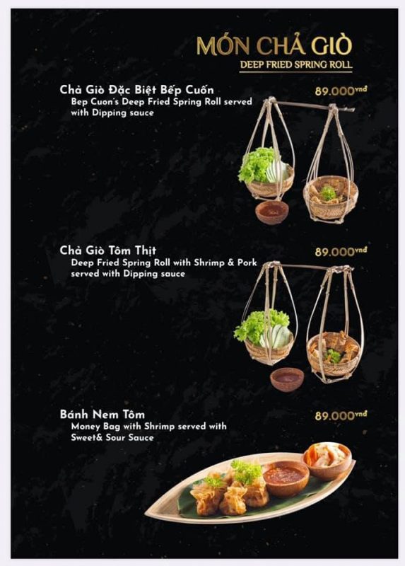Menu bếp cuốn Đà Nẵng
