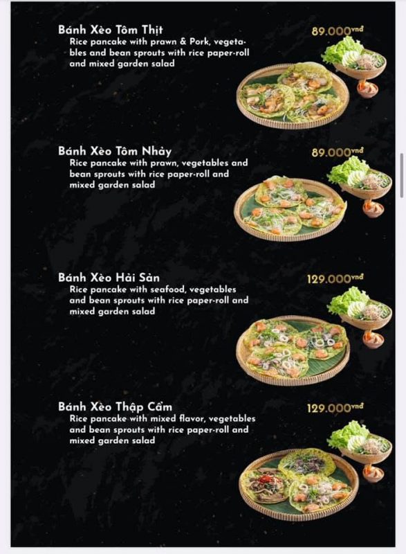 Menu bếp cuốn Đà Nẵng
