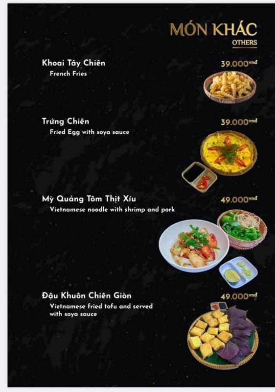 Menu bếp cuốn Đà Nẵng